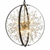 TELAFLY 18" Modern Crystal Chandeliers,Black Mate Metal Globe Firework Dandelion