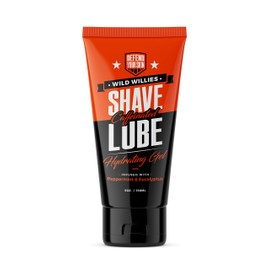 Premium and Hydrating Shaving Gel, Shave Lube by Wild Willies - Formulated with Caffeine, Calming Jojoba Oil & Cooling Eucalyptus Oil to Reduce Redness, Fight Nicks, Cuts, and Razor Burns