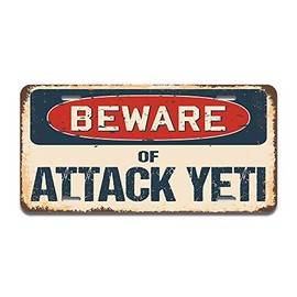SignMission Beware of Attack Yeti Aluminum License Plate | License Plate 12" X 6" Fits Any Car, Truck, SUV, RV, or Trailer | Made in The USA