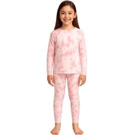 Kids Tie Dye Pyjamas Set – 2 Piece Girls & Boys Loungewear PJs Sleepwear Outfit, Long Sleeve Top & Bottom Nightwear for Children, Age 2-3 Years, Pink