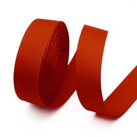 David accessories 20 Yards Solid Grosgrain Ribbon Roll for Gift Wrapping, Crafts, Hair Bows Making, Wedding Party Decoration (Red, 1")