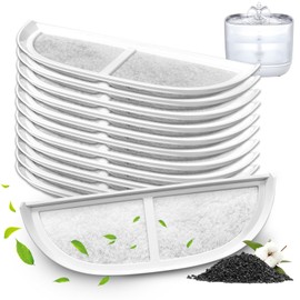 Cunina 12 Pack Eufy Pet Fountain P940 Compatible with Elfin Water Filters, Coconut Shell Activated Carbon Triple Layer Filter