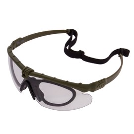 NUPROL Battle Pro Eye Protective Airsoft Glasses; Olive; Lens Insert Type; Clear