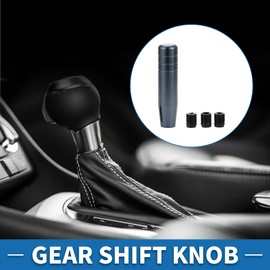 A ABSOPRO Universal Shift Knob 13cm Stick Shifter Lever Knob with 3 Adapter for Automatic and Manual Vehicle Aluminum Alloy Titanium Tone