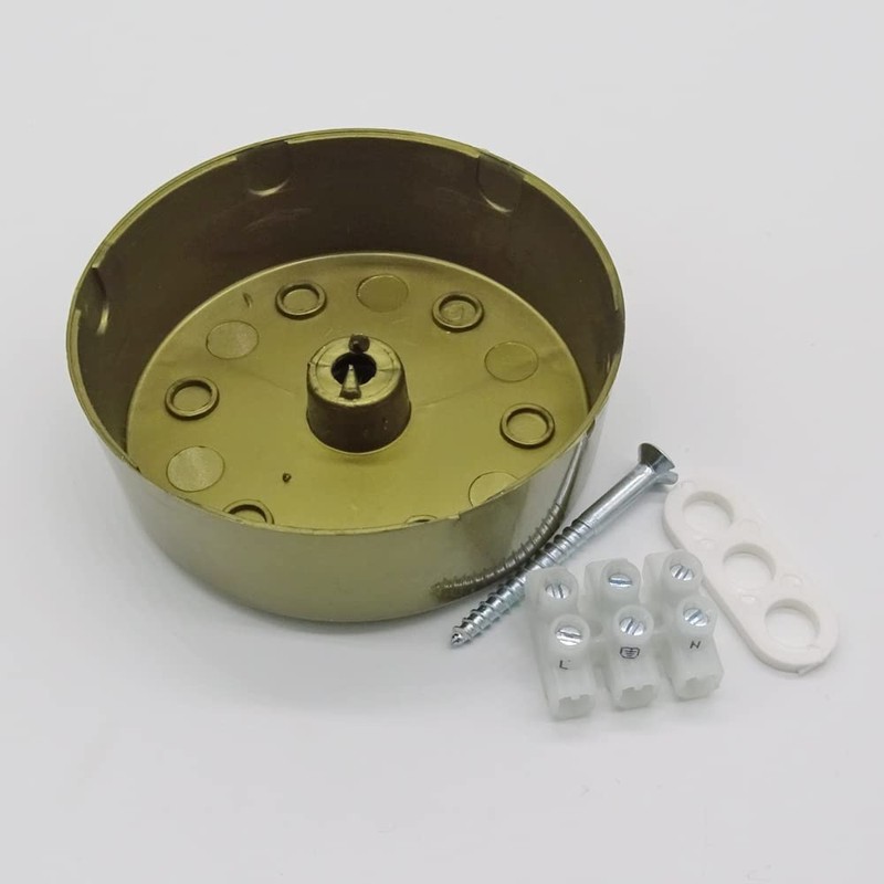 Gold Junction Box with 3-Pin Terminal and Accessories Diameter 72