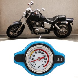 Klanata Universal Car Radiator Cap, Leakproof Thermostatic Water Tank Cover with 0.9-1.3 Bar Pressure Gauge, for Small Head 1.1 Bar Applications (Small head 1.1)