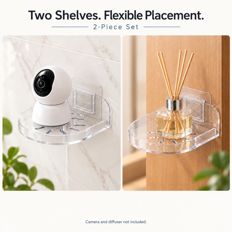 2PCS Wall Mounted Camera Bracket Adhesive, No Drilling, Household Indoor