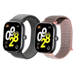 kwmobile Nylon Watch Strap Compatible with Xiaomi Redmi Watch 4 / Band 8 Pro Strap - 2X Fitness Tracker Replacement Wristband with Clasp