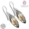 Unique faceted Smoky Quartz Drop Earrings 925 Sterling Silver 13