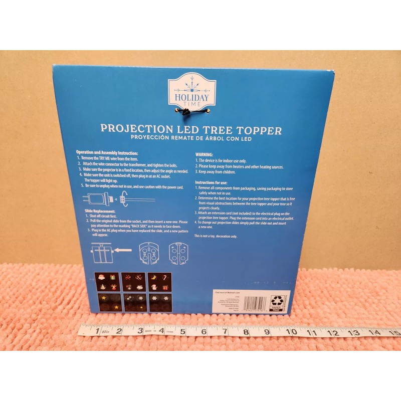 Holiday Time Projection LED Tree Topper w/ 6 Projection Slides