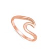 Rose Gold-Tone Wave Statement Fashion Ring .925 Sterling Silver Band