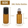 ZEJIA 3ml Roller Bottles 12Pack Amber Thick Glass Essential Oil