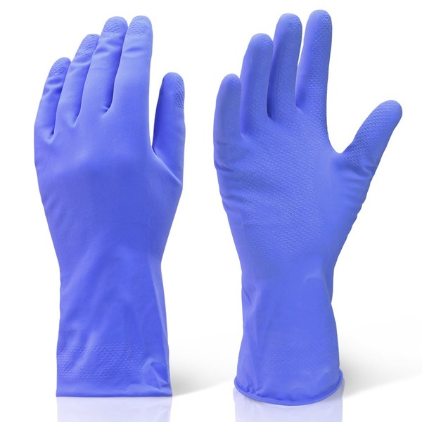 Extra Large Blue Industrial Cleaning & Washing Up Rubber Gloves - XL. Comes With TCH Anti-Bacterial Pen!