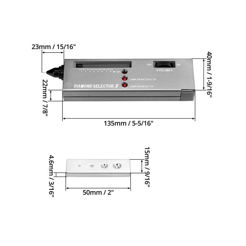 QWORK® High Precision Diamond Tester V2 for Gemstones - Detects