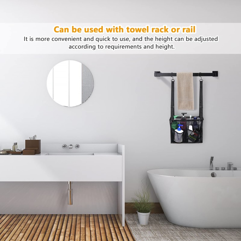 Hanging Mesh Shower Caddy College with Hooks, Bath Baskets Organizer