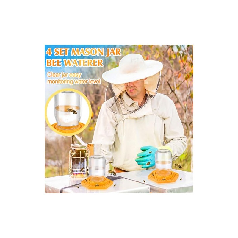8 Pack Bee Feeder for Mason Jar Bee Watering Station