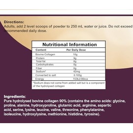 Pharmanostix Hydrolysed Bovine Collagen Powder 10000mg Type 1 & 3 Unflavoured- Grass Fed -18 Amino Acids- High Strength Protein Peptides for Women & Men- Halal - for Healthy Skin Hair Nails -Keto