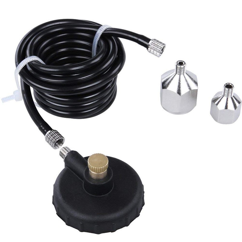 TIMBERTECH – ABPST02 – Airbrush-Set mit Kunststoffkoffer, Schlauch und Adaptern