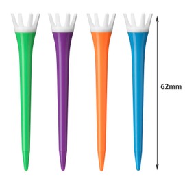 Tabata GV1420 B 62 Golf Tee, Plastic Tee, Regular Tee, For Fujita Professional Use, Lift Tee, Slim B, 2.4 inches (62 mm), Vivid Color, 8 Pieces