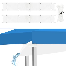 4 Pcs Canopy Rain Gutter Vinyl Tent Rain Gutter Heavy Duty Canopy Gutter for 10 Foot Tent Accessories Replacement Summer Outdoor Events Party, White (4)