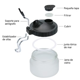 SAGUD Kit de limpieza de aerógrafo, 1 bote de limpieza de vidrio con soporte, 5 cepillos de limpieza, 5 agujas de limpieza, 1 aguja de lavado, 1 cepillo de doble punta, 1 herramienta de reparación