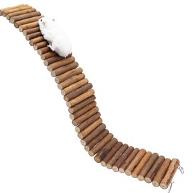 Rat Ladder Bridge, Wooden Hamster Climbing Ladder Toy, Small Animals Cage Accessories for Bird Parrot Hamster Mouse Rat Sugar Glider Hermit Crab Sugar Glider Chinchilla(23.62x3.14 Inches)