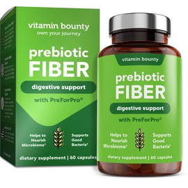 Vitamin Bounty Prebiotic Capsules - PreforPro® Prebiotics Supplement for Women & Men Digestive Health & Advanced Gut Health – No Fiber, No Bloating – Boosts Probiotic Effectiveness – 60 Vegan Cap