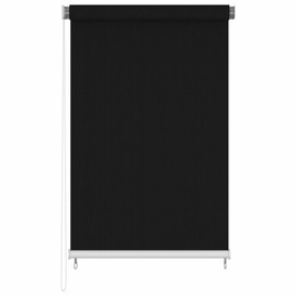 Tidyard Outdoor Roller Blind External Sun Shade Screen Black for Balcony, Patio, Porch, Lawn, Backyard 63 x 90.6 Inches (W x H)