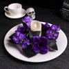 Gothic Halloween Candle Ring Wreath with Purple Roses, Black Leaves,