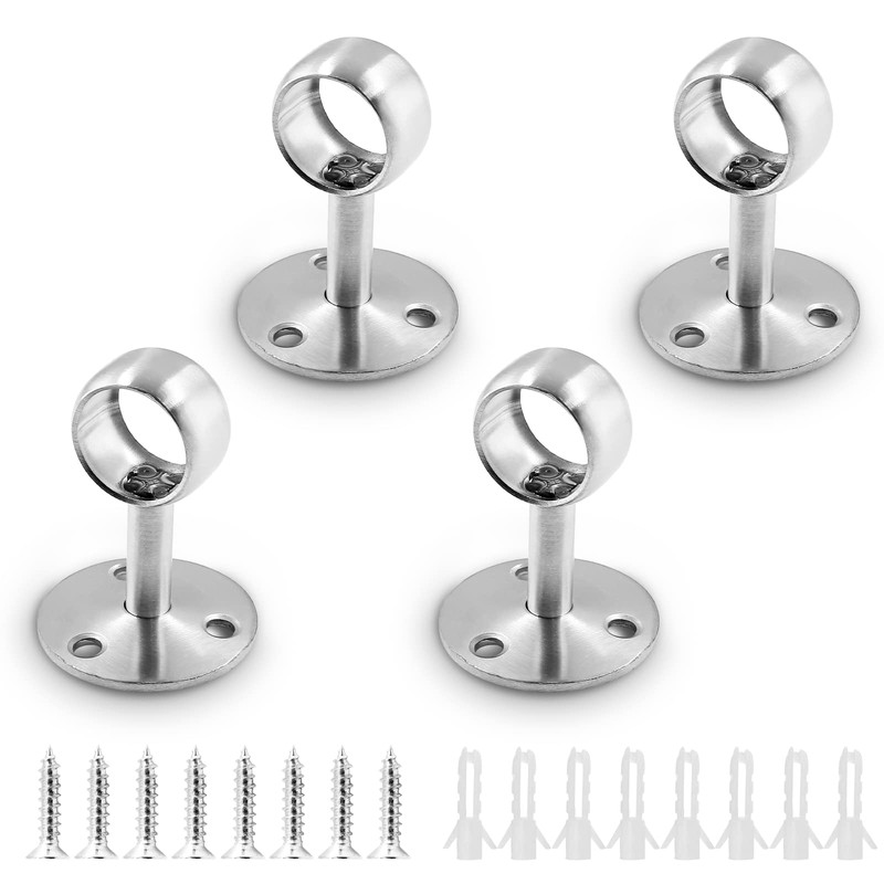 Moicstiy 4Pcs 3/4 Inch Shower Curtain Rod Bracket Ceiling Mount