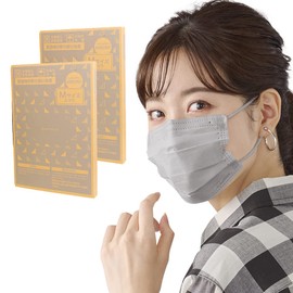 Iris Ohyama APN-60MXH Mask, Non-woven Fabric, Pleated Mask, Color Mask, Skin Colored Mask, Fall Mask, Cheek Mask, Nuance Gray, Regular Size (120 pieces)