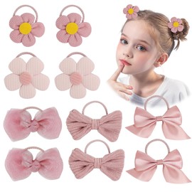 Hair Scrunchies Pink Bow, Pack of 10 Flower Small Hair Bows Hair Bows Girls Cute Bows Flowers Braid Scrunchie Bow Hair Scrunchie Women's Styling Hair Accessories Girls