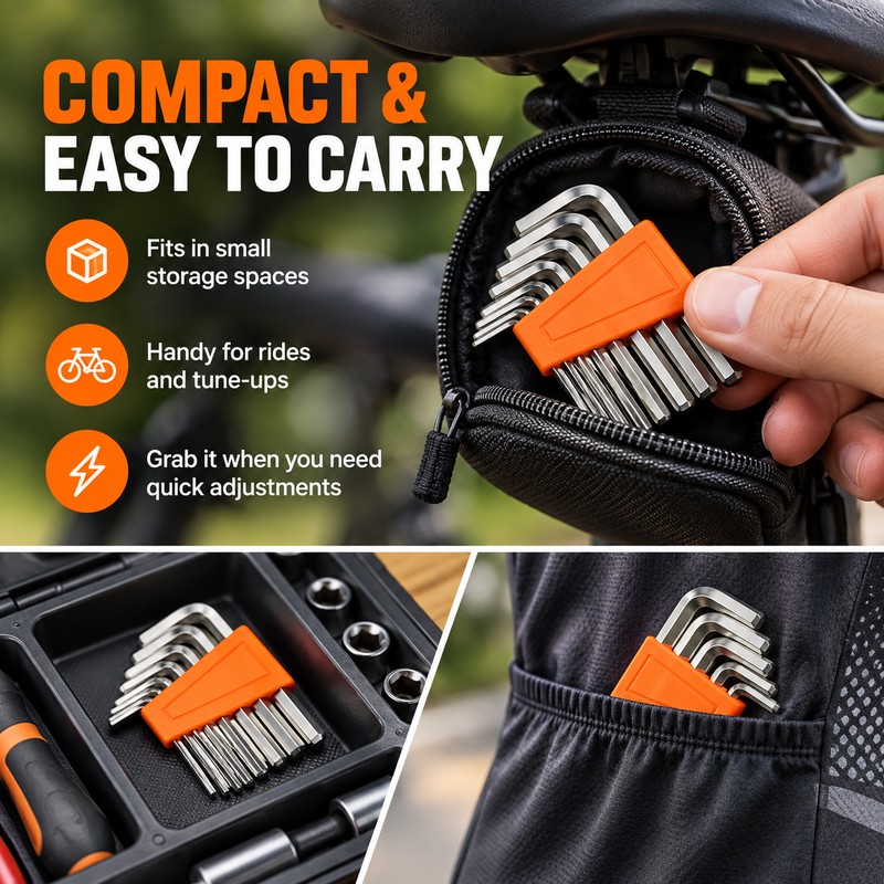 8-Piece Bicycle Hex Key Set for Bike Repair – Metric