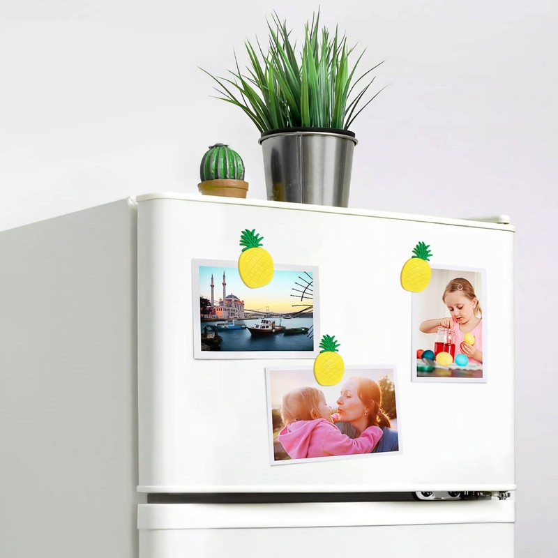 Warmhm 10pcs 3D Pineapple Fridge Magnets Whiteboard Sticker Fruit Refrigerator