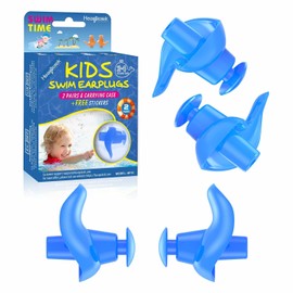 Hearprotek - 2 pares de tapones para los oídos de natación para niños, suaves, reutilizables, para niños, natación, baño y otros deportes acuáticos