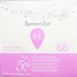 Summer's Eve Island Splash Cleansing Cloths 16 Wrapped Cloths *Three Pack*