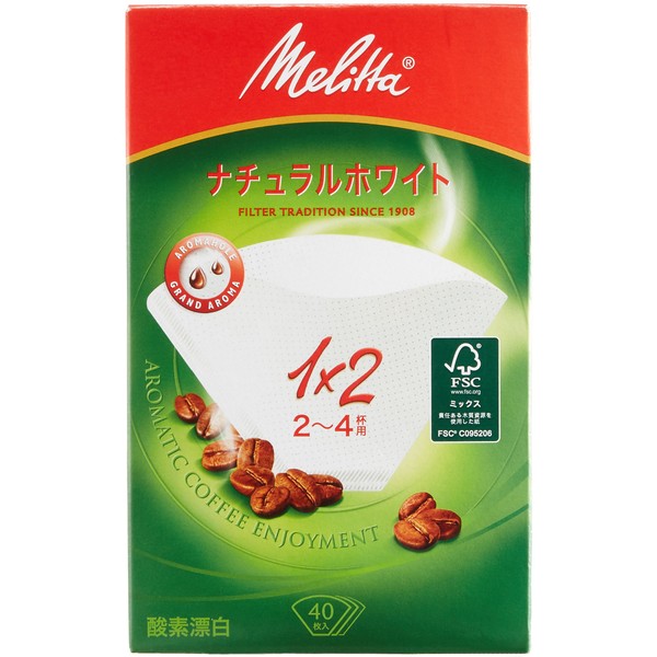 メリタ Melitta コーヒー フィルター ペーパー 2~4杯用 1×2 用 40枚入り アロマジックシリーズ
