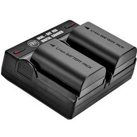 BM 2-Pack of LP-E6N Batteries and Dual Battery Charger for Canon EOS R, EOS 90D, EOS 60D, EOS 70D, EOS 80D, EOS 5D II, 5D III, 5D IV, EOS 6D, EOS 6D Mark II, EOS 7D, EOS 7D Mark II, XC10, XC15 Cameras