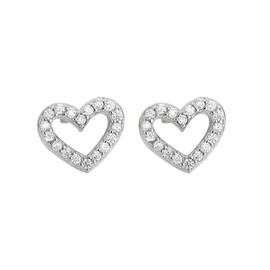 Hmzidz Brilliant Heart Earrings for Women Girls, Hypoallergenic 925 Sterling Silver Stud Earrings, Small Earrings with Zirconia, Earrings Women Plugs, Beautiful Fashion Jewellery Earrings for
