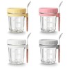 JBESUHI 4 Pack 16 Oz Glass Overnight Oats Containers with