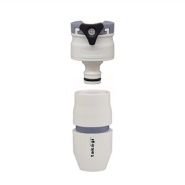 【Amazon.co.jp exclusive】 Takagi QB5003SK Easy Connection Faucet Nipple Connector Set (Raku-Neji) for Regular Hose, No Tools Required, Monotone Color
