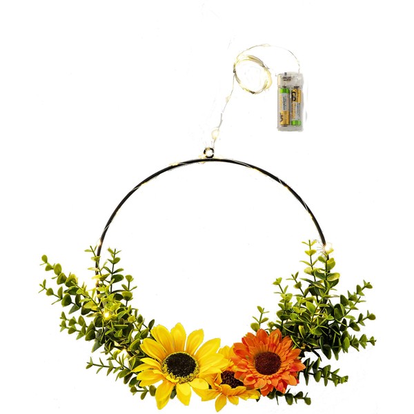Weltbild LED Metal Ring Sunflowers 40 LEDs 30 cm