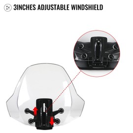 LUXEMOTO Front Windshield for Can-Am Ryker, 3" Adjustable TranslucentWind Deflector Dustproof Hard Coated Windscreen for Can Am Ryker 900 600 Sport Rally All Models Accessories (Replace #219401032)