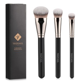 TEOYALL TEOYALL Flat Angled Brushes, Flawless Foundation Brush Under Eye Concealer Brush Bronzer Brush with Liquid Cream Powder