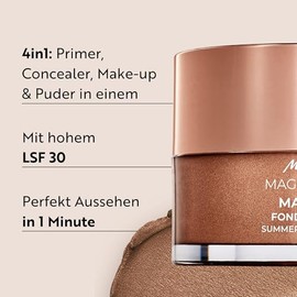 M. Asam Magic Finish Summer Teint Mit LSF 30 (30ml), 4-in-1 Primer, Make up, Puder & Concealer, Kaschiert, Gleicht Aus, Verschönert & Perfektioniert Deinen - Für Gebräunte Haut, vegan