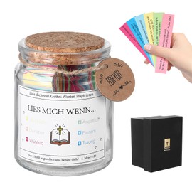Bible Verses Jar,Christliche Geschenke für Frauen,Bibel Zubehör,Bibelglas DeutschBibelverse im Glas Deutsch,Bibel Geschenke mit Hoffnung,Bibel Verse im Glas Deutsch (B)