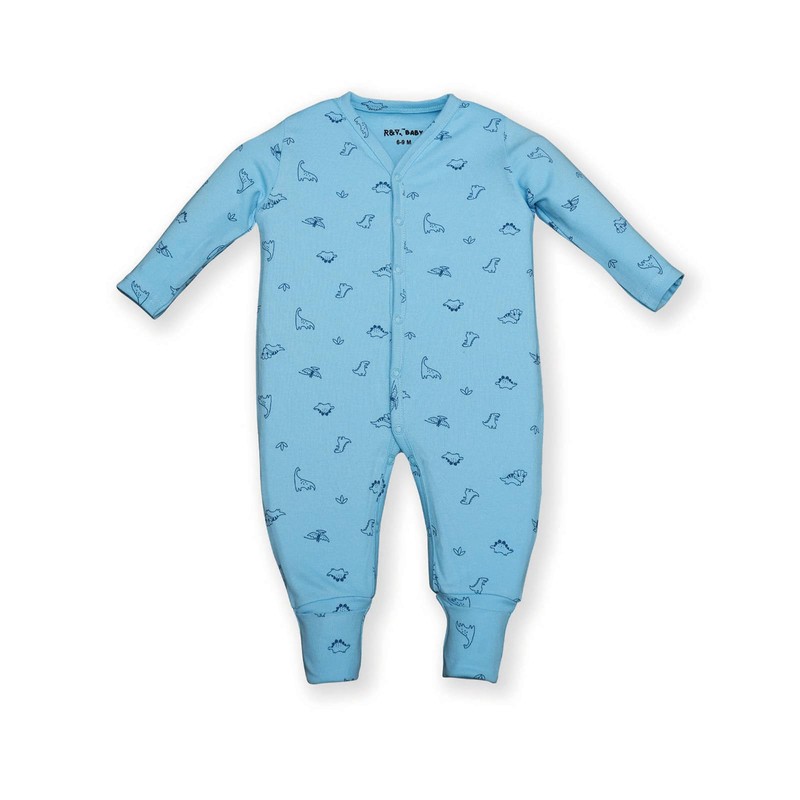 Baby 100% Cotton 3-Piece Coverall with Foldable Cuff and Feet,