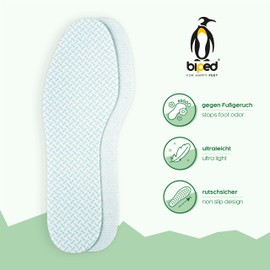 biped Z1019 Fresh Soles Lemon - Extra Thin Insoles - Barefoot Soles with Fresh Fragrance - Insoles Against Foot Odour 8 pairs - green / white, size: 42-43