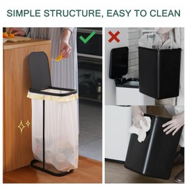 FURKIT Trash Bag Holder, 13 Gallon Durable Metal Waste Bin, 2 Pack Portable Indoor Outdoor Trash Can Stand for Kitchen, Camping, Picnic