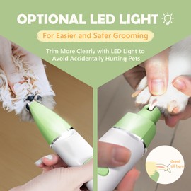 FuzzyFix Dog Grooming Kit with LED Light, 4 in 1 Pet Clippers for Cordless Electric Cat Paw Trimmer Dog Nail Grinder, Professional Grooming Supplies for Cat Matted Hair and Small Dogs Thick Coats
